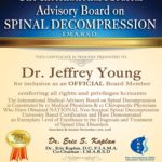 Dr. Young, D.C. was recently recognized by the International Medical Advisory Board on Spinal Decompression.