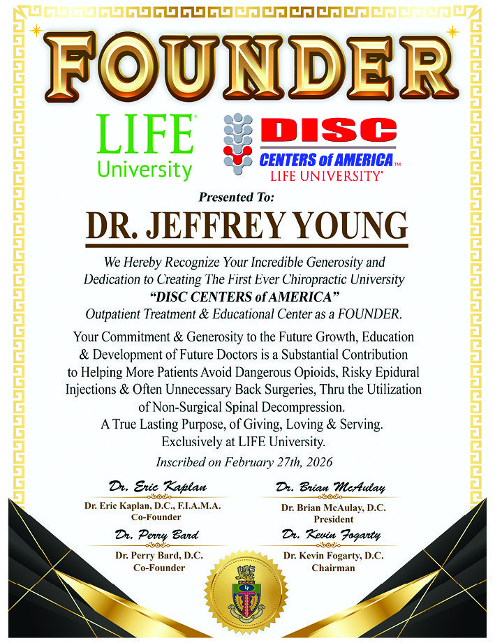 Doctor Jeffrey Young Recognized as Founder